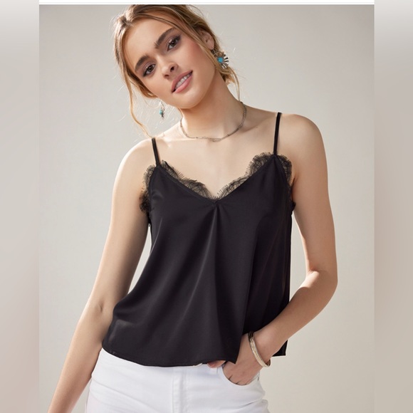 Francesca's Collections Tops - Francescas Black Tank Size: L with lace trim